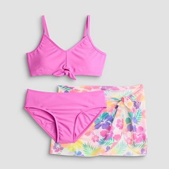 Girls 7-16 Limited Too 3 pc Bikini & Mesh Skirt Swim Set