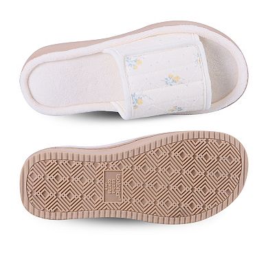 isotoner Women's Adjustable Crochet Lace Slide Slippers