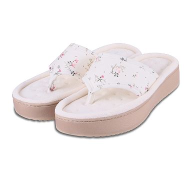 isotoner Floral Women's Platform Flip Flop Slippers
