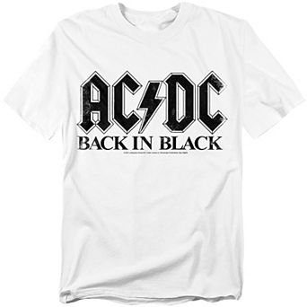 Big & Tall AC/DC Back In Black White Graphic Tee