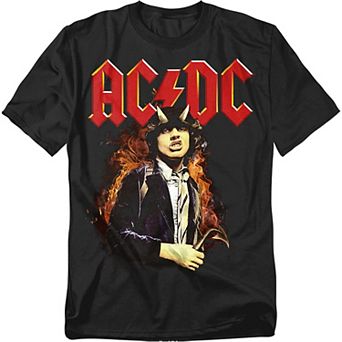 Big & Tall AC/DC Fire And Horns Graphic Tee