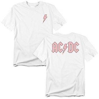 Big & Tall AC/DC Pink Bolt Front & Back Print Graphic Tee