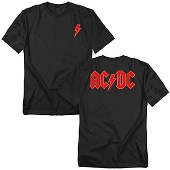 Big & Tall AC/DC Red Bolt Front & Back Print Graphic Tee