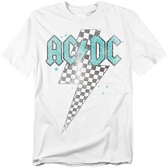 Big & Tall AC/DC Skewed Checkerboard Bolt Graphic Tee