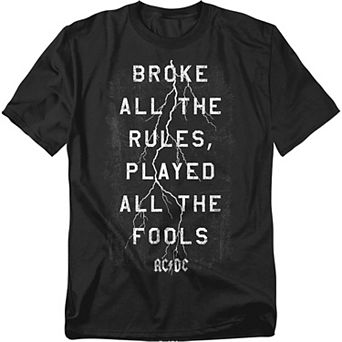 Big & Tall AC/DC Thunderstruck Lyrics Graphic Tee