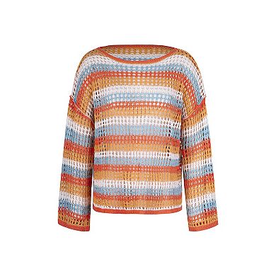 Women's Cupshe Sunset Stripe Cover-Up Long Sleeve Top