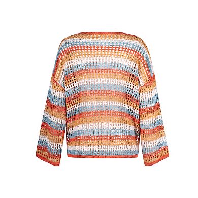 Women's Cupshe Sunset Stripe Cover-Up Long Sleeve Top