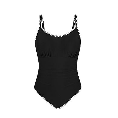Plus Size Cupshe Full Coverage Ruching One-Piece Swimsuit