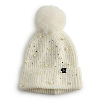 Women's Nanette Lepore Stud And Faux Pearl Beanie
