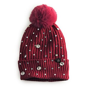 Women's Nanette Lepore Rhinestone Beanie With Pom Pom