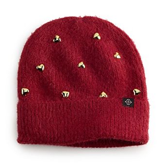 Women's Nanette Lepore Beanie With Gold Hearts