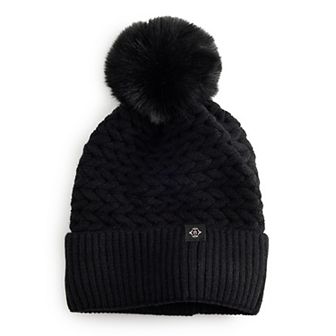 Women's Nanette Lepore Soft Braided Beanie With Pom Pom