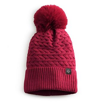 Women's Nanette Lepore Soft Braided Beanie With Pom Pom