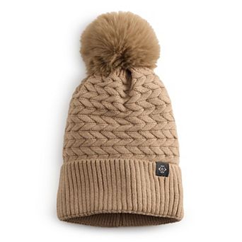 Women's Nanette Lepore Soft Braided Beanie With Pom Pom