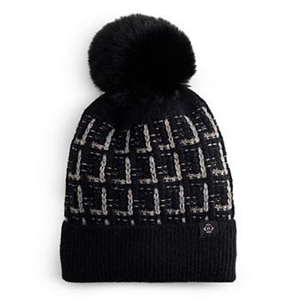 Women's Nanette Lepore Tweed Beanie With Pom Pom