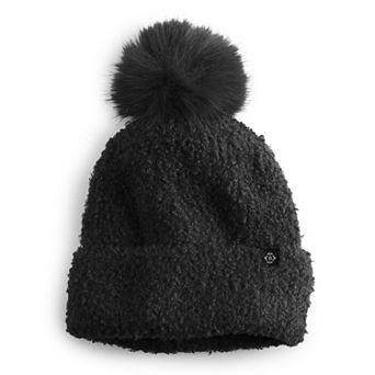 Women's Nanette Lepore Sherpa Beanie With Matching Pom Pom