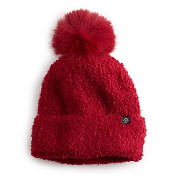 Women's Nanette Lepore Sherpa Beanie With Matching Pom Pom