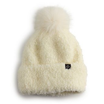 Women's Nanette Lepore Sherpa Beanie With Matching Pom Pom
