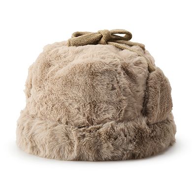 Women's Nanette Lepore Reversible Quilted Bucket Hat With Fur