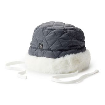 Women's Nanette Lepore Reversible Quilted Bucket Hat With Fur