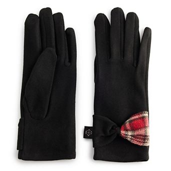 Women's Nanette Lepore Dual Fabric Bow Detail Gloves