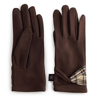 Women's Nanette Lepore Dual Fabric Bow Detail Gloves
