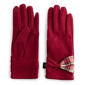 Women's Nanette Lepore Dual Fabric Bow Detail Gloves