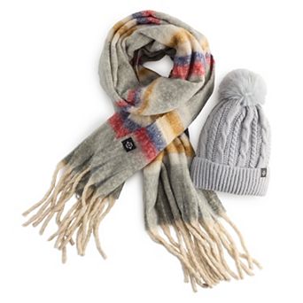 Women's Nanette Lepore Hat & Fringe Scarf Set