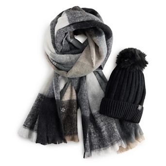 Women's Nanette Lepore Pom Pom Hat & Scarf Set