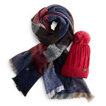 Women's Nanette Lepore Pom Pom Hat & Scarf Set