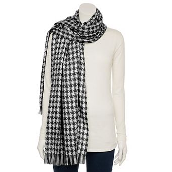 Women's Nanette Lepore Woven Houndstooth Winter Scarf