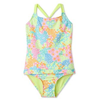 Girls 4-16 Breaking Waves Adaptive Scoop Back Bungee Detail One-Piece Swimsuit