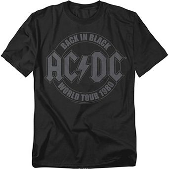 Big & Tall AC/DC Back In Black World Tour 1980 Graphic Tee