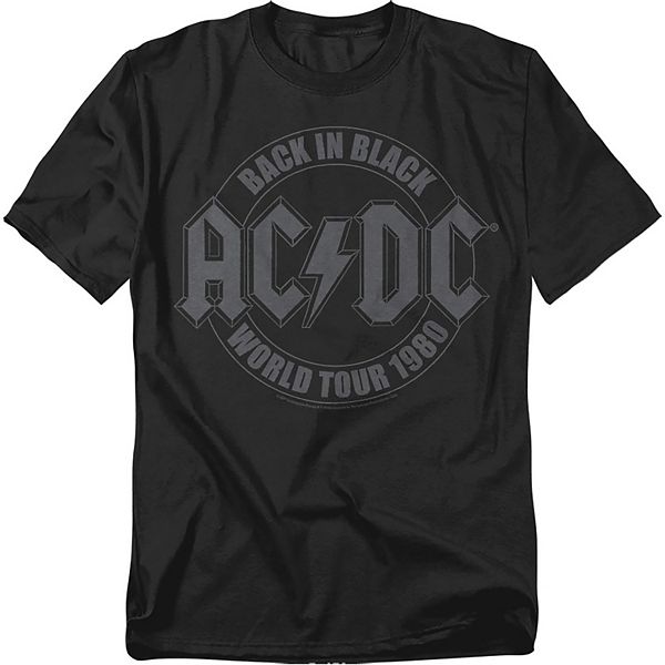 Big & Tall AC/DC Back In Black World Tour 1980 Graphic Tee