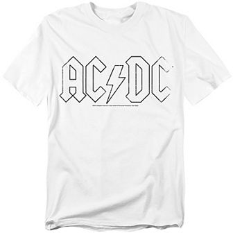 Big & Tall AC/DC Outline White Logo Graphic Tee