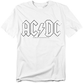 Big & Tall AC/DC Outline White Logo Graphic Tee