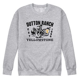 Men's Yellowstone Dutton Ranch Est. 1886 Graphic Crew Fleece Sweatshirt