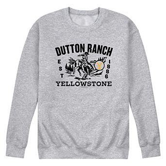 Men's Yellowstone Dutton Ranch Est. 1886 Graphic Crew Fleece Sweatshirt