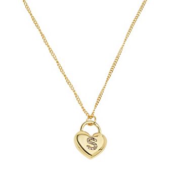 LC Lauren Conrad Gold Tone Initial Heart Pendant Necklace