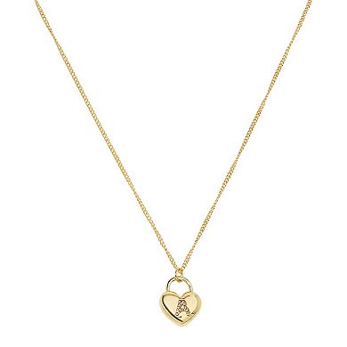 LC Lauren Conrad Gold Tone Initial Heart Pendant Necklace