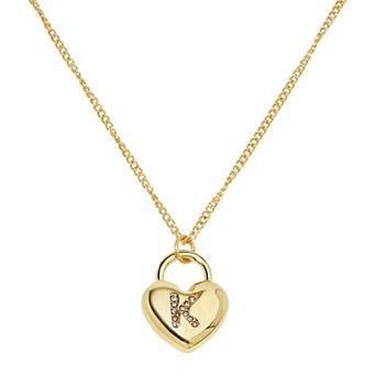 LC Lauren Conrad Gold Tone Initial Heart Pendant Necklace