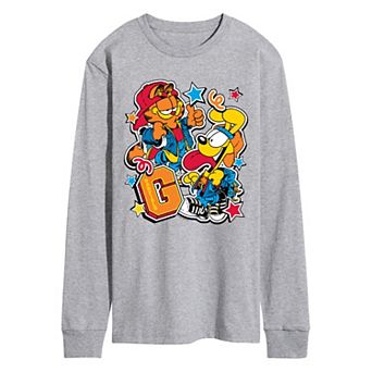 Men's Garfield & Odie Collegiate Vintage Long Sleeve Graphic Tee