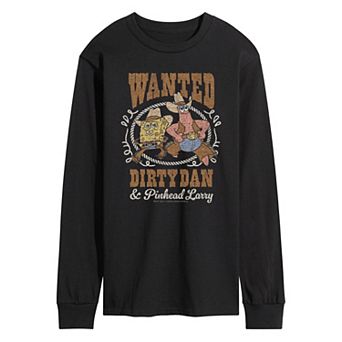 Men's SpongeBob SquarePants Wanted Dirty Dan & Pinhead Larry Graphic Tee