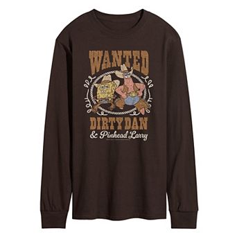 Men's SpongeBob SquarePants Wanted Dirty Dan & Pinhead Larry Graphic Tee