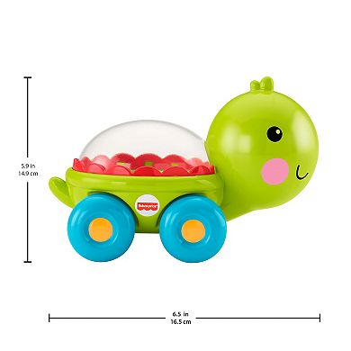 Fisher-Price Poppity Pop Turtle Push-Along Vehicle with Sounds