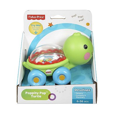 Fisher-Price Poppity Pop Turtle Push-Along Vehicle with Sounds