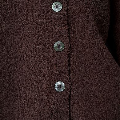 Women's Grey & Gray Cozy Luxe Hooded Cardigan