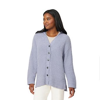 Women's Grey & Gray Cozy Luxe Hooded Cardigan