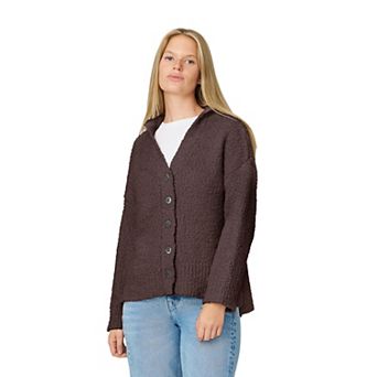 Women's Grey & Gray Cozy Luxe Hooded Cardigan
