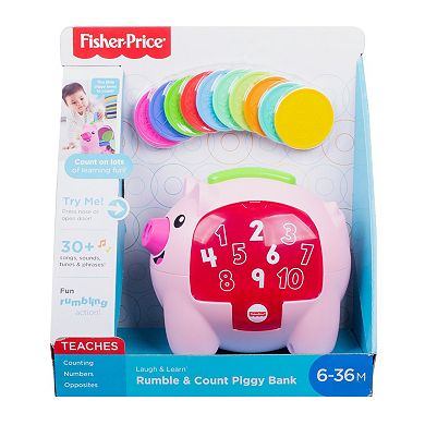 Fisher-Price Laugh & Learn Count & Rumble Piggy Bank Toy with Music & Motion
